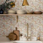 Brewster Home Fashions Passiflora Peach Fruit and Floral Wallpaper - SKU 4148-27447