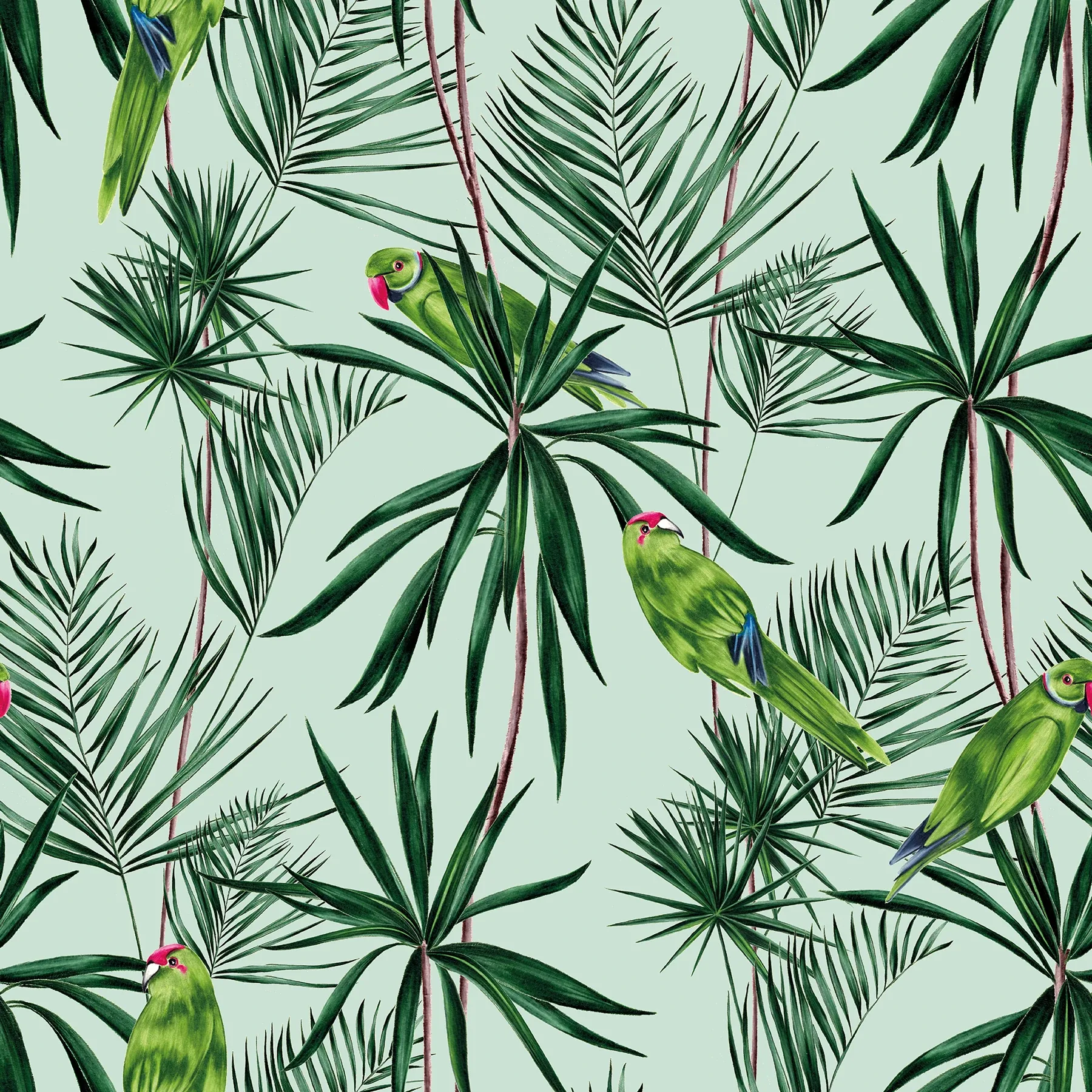 WLD53124W | Pebbles Mint Paradise Wallpaper