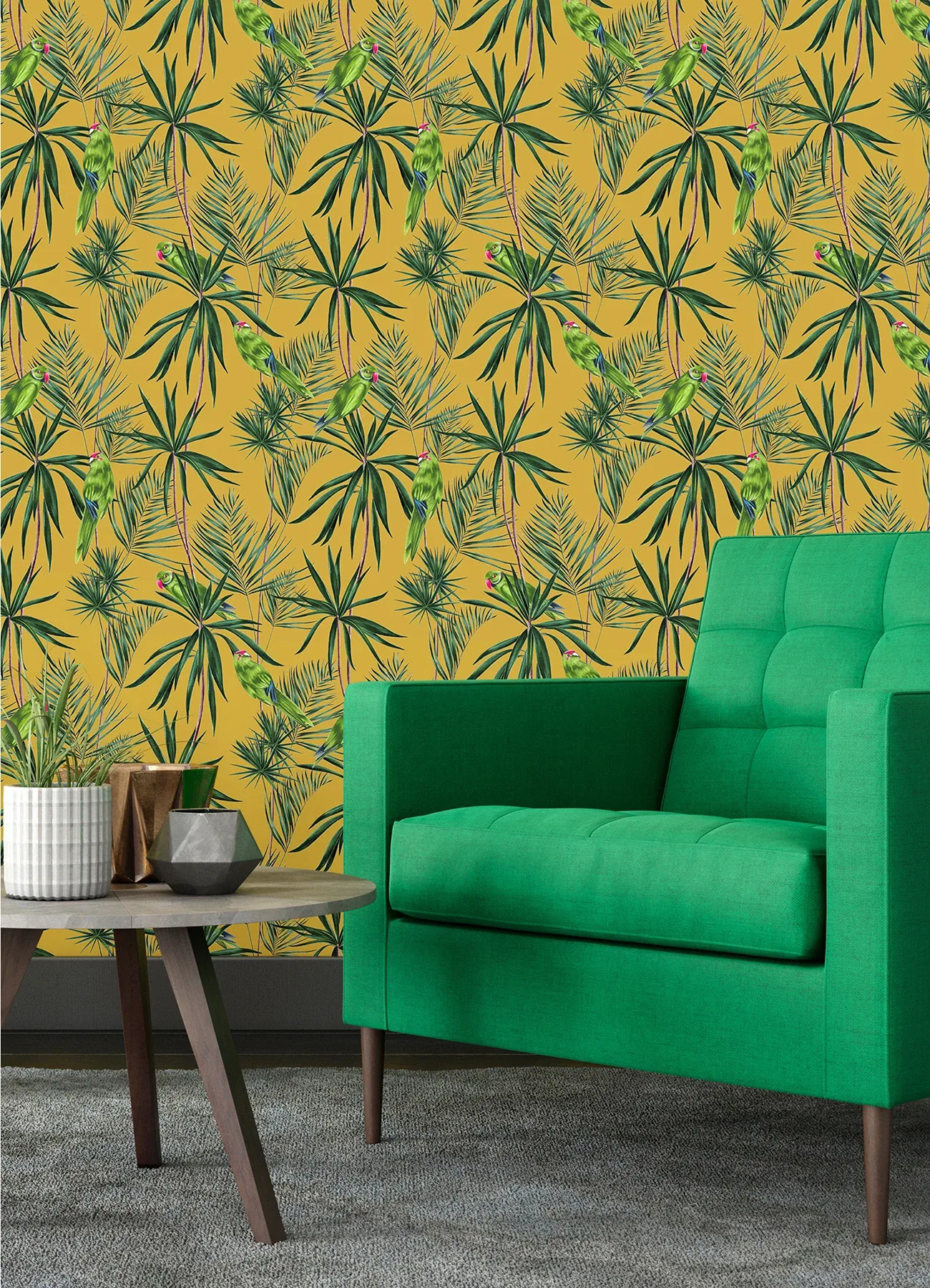 Brewster Home Fashions Pebbles Mustard Paradise Wallpaper - SKU WLD53126W