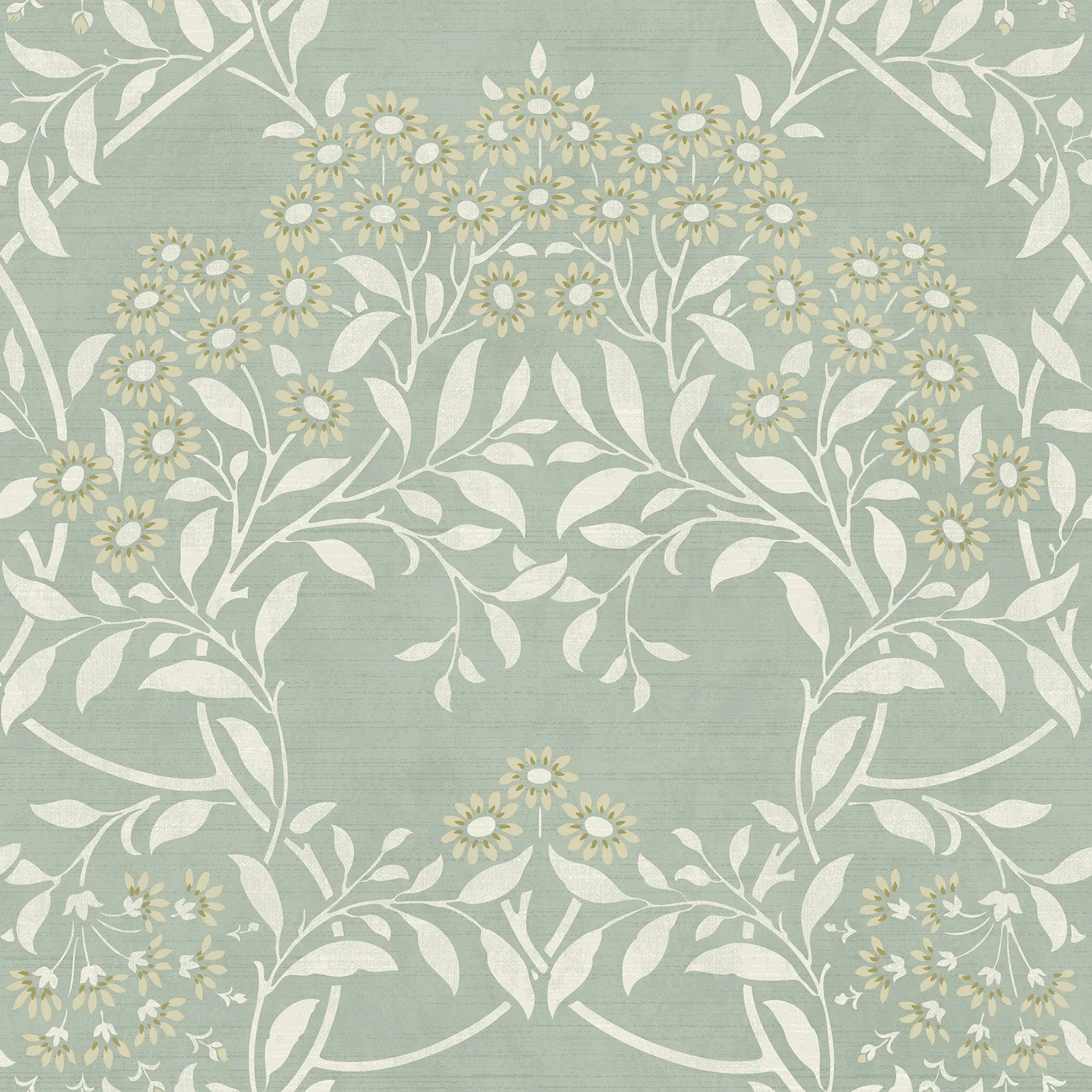 AH100195AH | Penelope Green Floral Damask Wallpaper