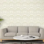 Brewster Home Fashions Penelope Light Yellow Floral Damask Wallpaper - SKU AH100184AH