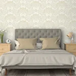 Brewster Home Fashions Penelope Light Yellow Floral Damask Wallpaper - SKU AH100184AH