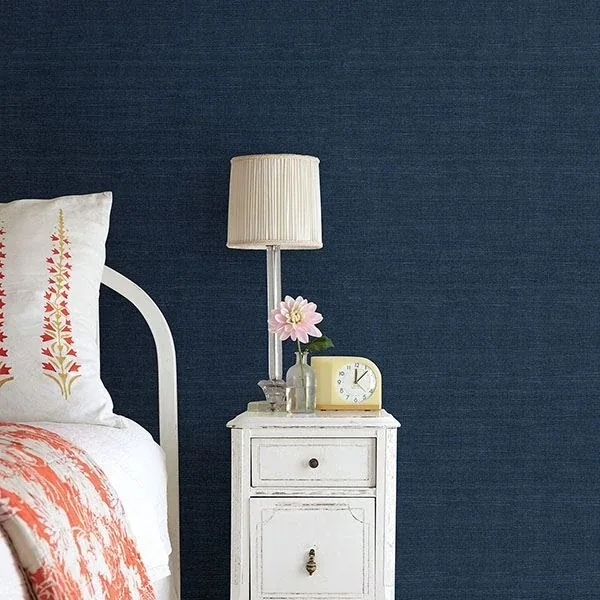 Brewster Home Fashions Peninsula Navy Sisal Grasscloth Wallpaper - SKU 2732-80088