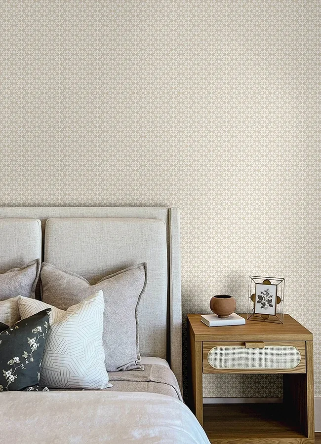 Brewster Home Fashions Phlox Grey Floral Stamp Wallpaper - SKU 4148-27454