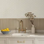 Brewster Home Fashions Phlox Khaki Floral Stamp Wallpaper - SKU 4148-27455