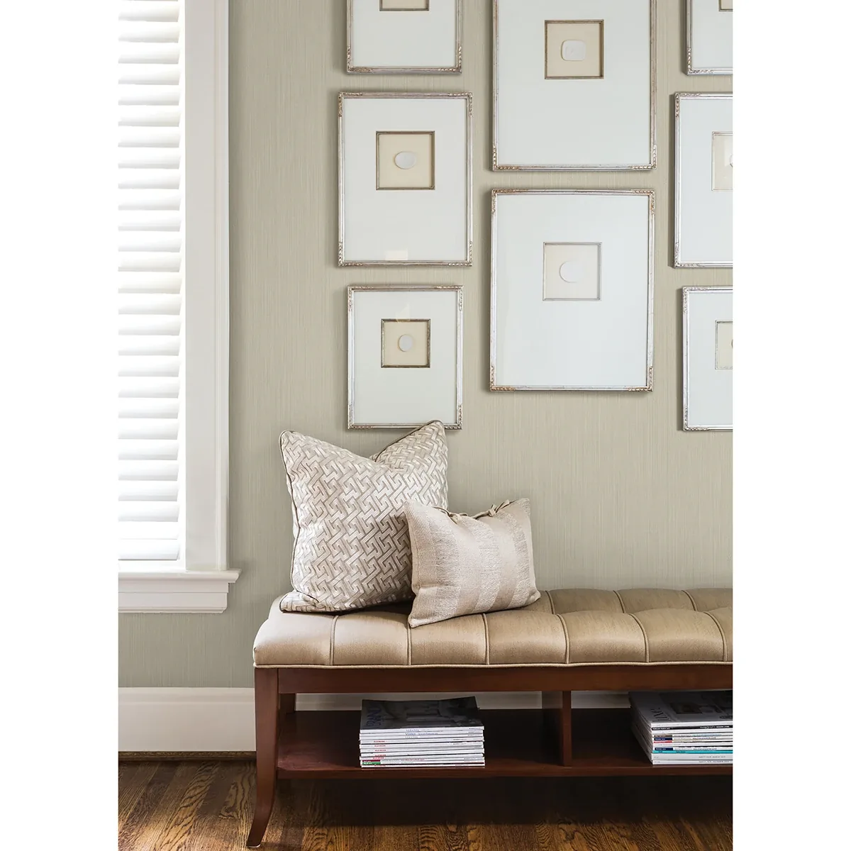 Brewster Home Fashions Pietra Cream Silk Wallpaper - SKU 4058-21764