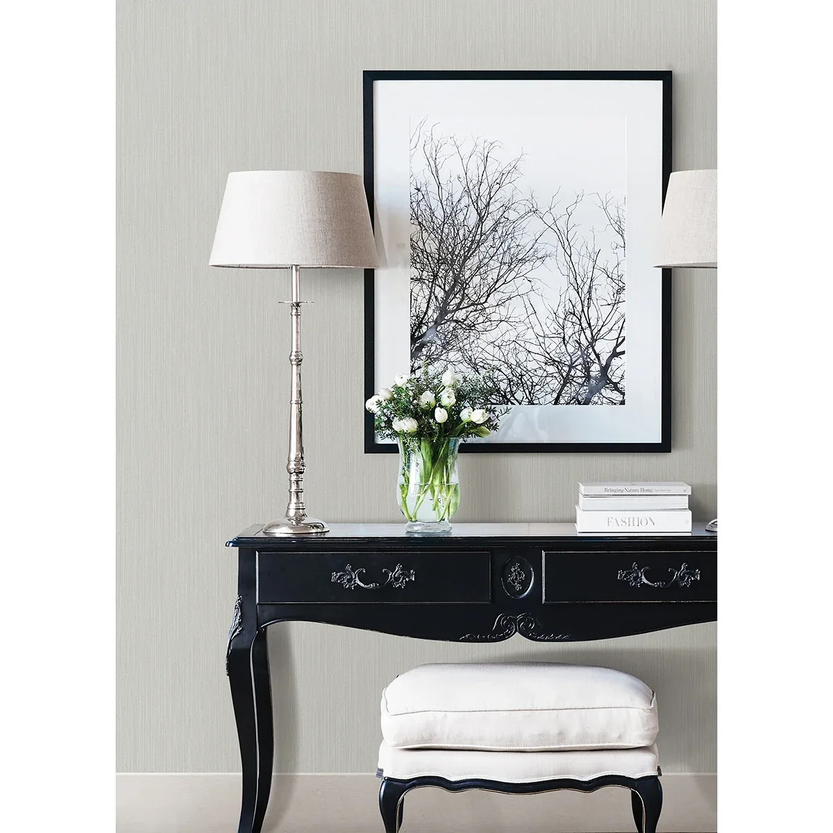 Brewster Home Fashions Pietra Silver Silk Wallpaper - SKU 4058-21765