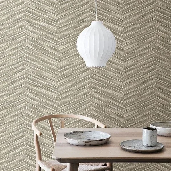 Brewster Home Fashions Pina Neutral Chevron Weave Wallpaper - SKU 2767-23775