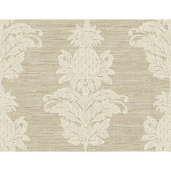 Brewster Home Fashions Pineapple Grove Brown Damask Wallpaper - SKU PS40706
