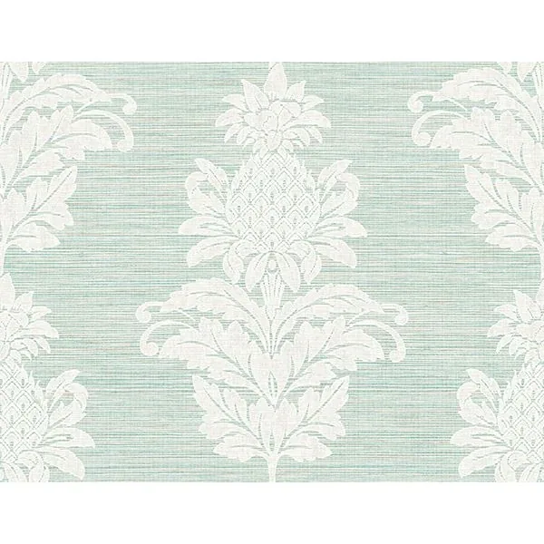 PS40704 | Pineapple Grove Turquoise Damask Wallpaper