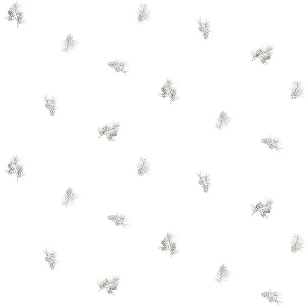 Brewster Home Fashions Pinecone Toss Light Grey Conifer Wallpaper - SKU 3118-494610