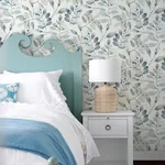 Brewster Home Fashions Pinnate Blue Leaves Wallpaper | Wallpaper Twins Brewster Home Fashions Pinnate Blue Leaves Wallpaper - SKU 3124-13908