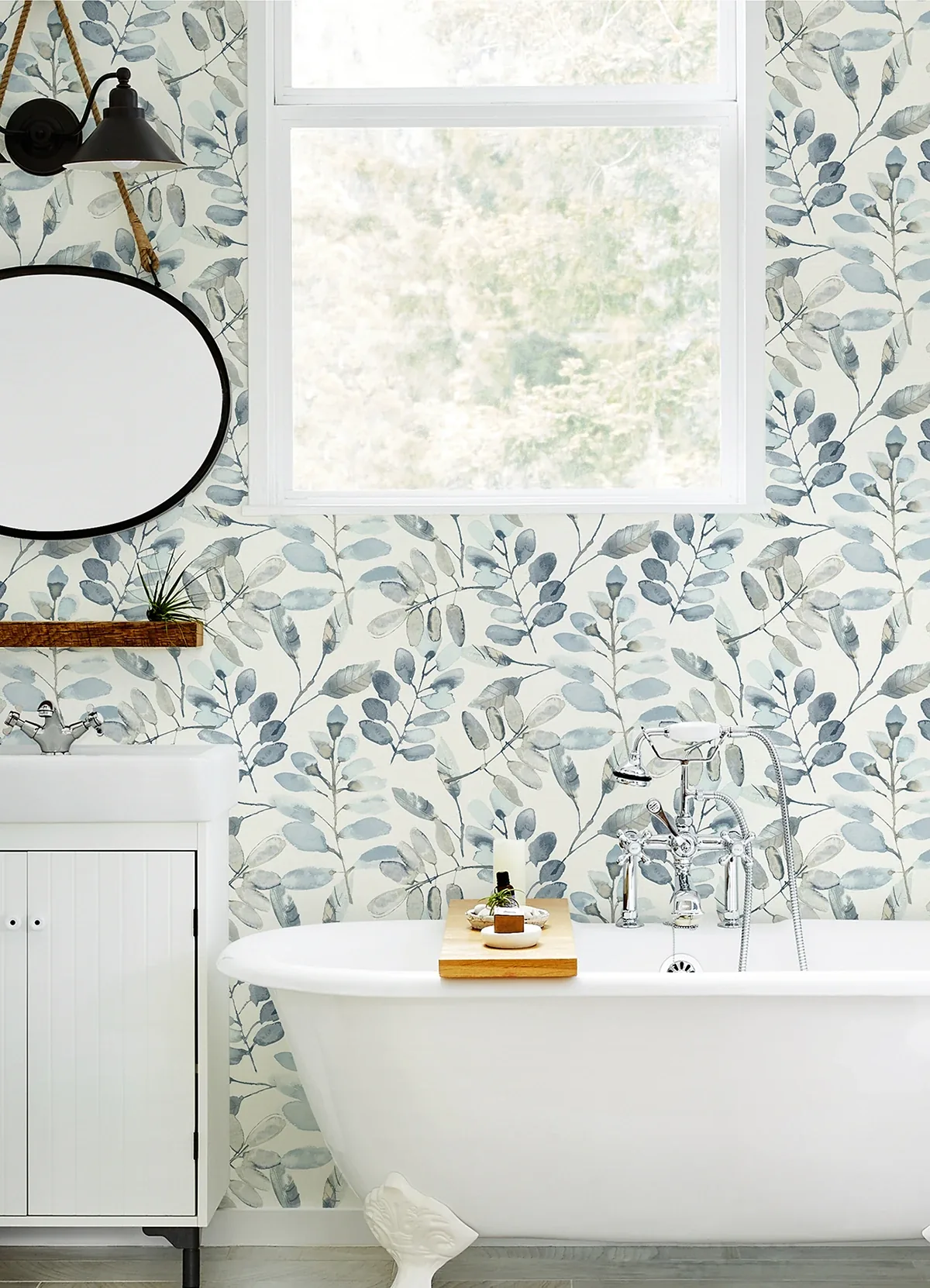 Brewster Home Fashions Pinnate Blue Leaves Wallpaper | Wallpaper Twins Brewster Home Fashions Pinnate Blue Leaves Wallpaper - SKU 3124-13908