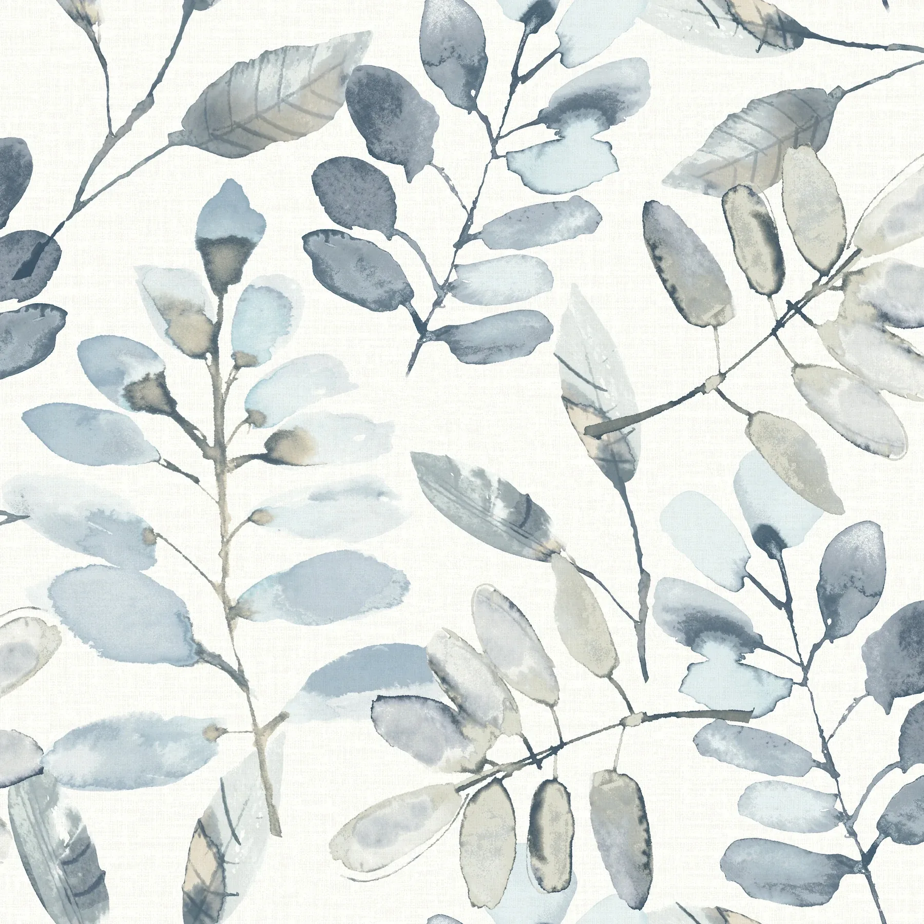 Brewster Home Fashions Pinnate Blue Leaves Wallpaper - SKU 4169-13908