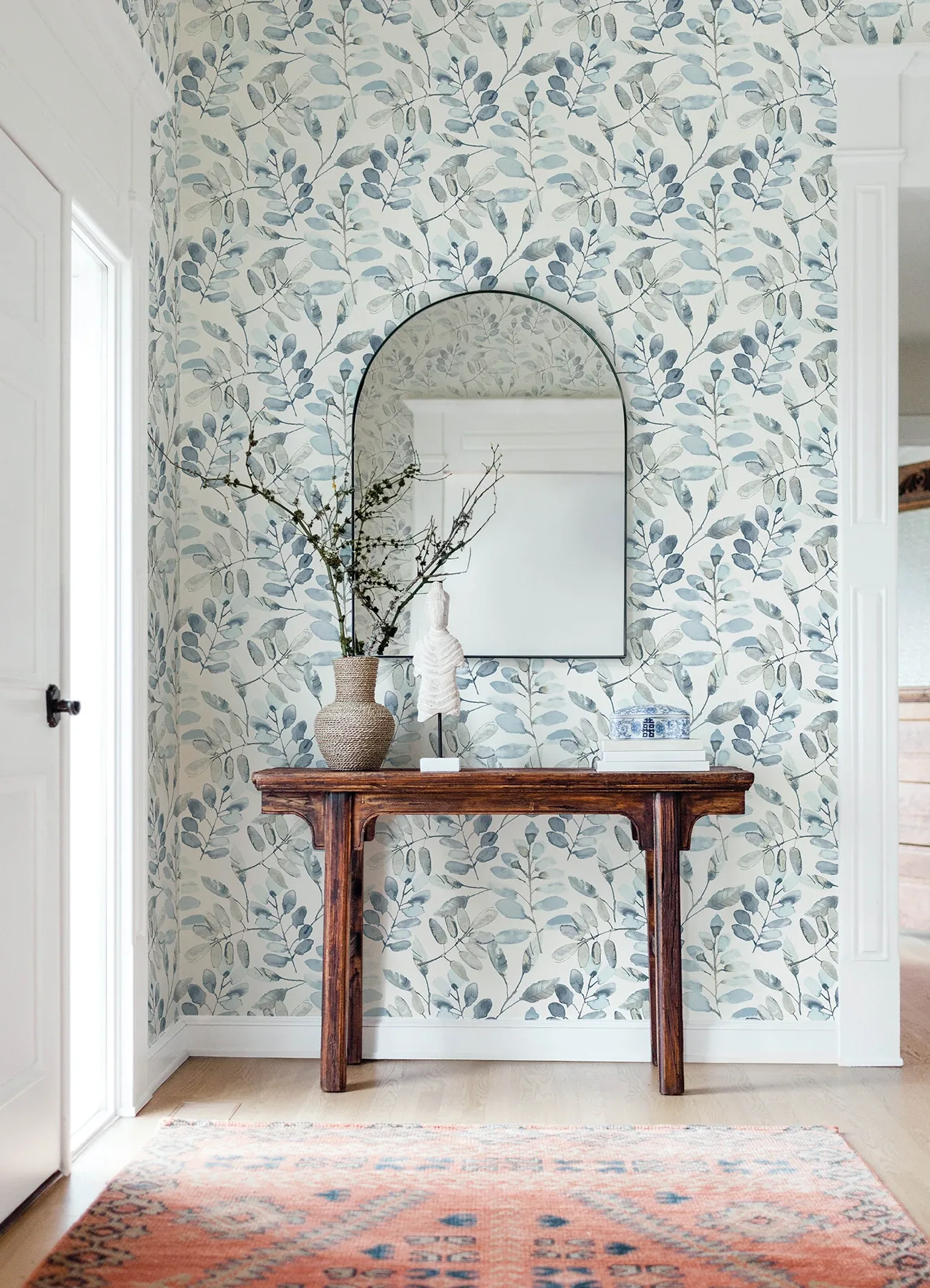 Brewster Home Fashions Pinnate Blue Leaves Wallpaper - SKU 4169-13908