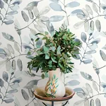 Brewster Home Fashions Pinnate Blue Leaves Wallpaper | Wallpaper Twins Brewster Home Fashions Pinnate Blue Leaves Wallpaper - SKU 4169-13908