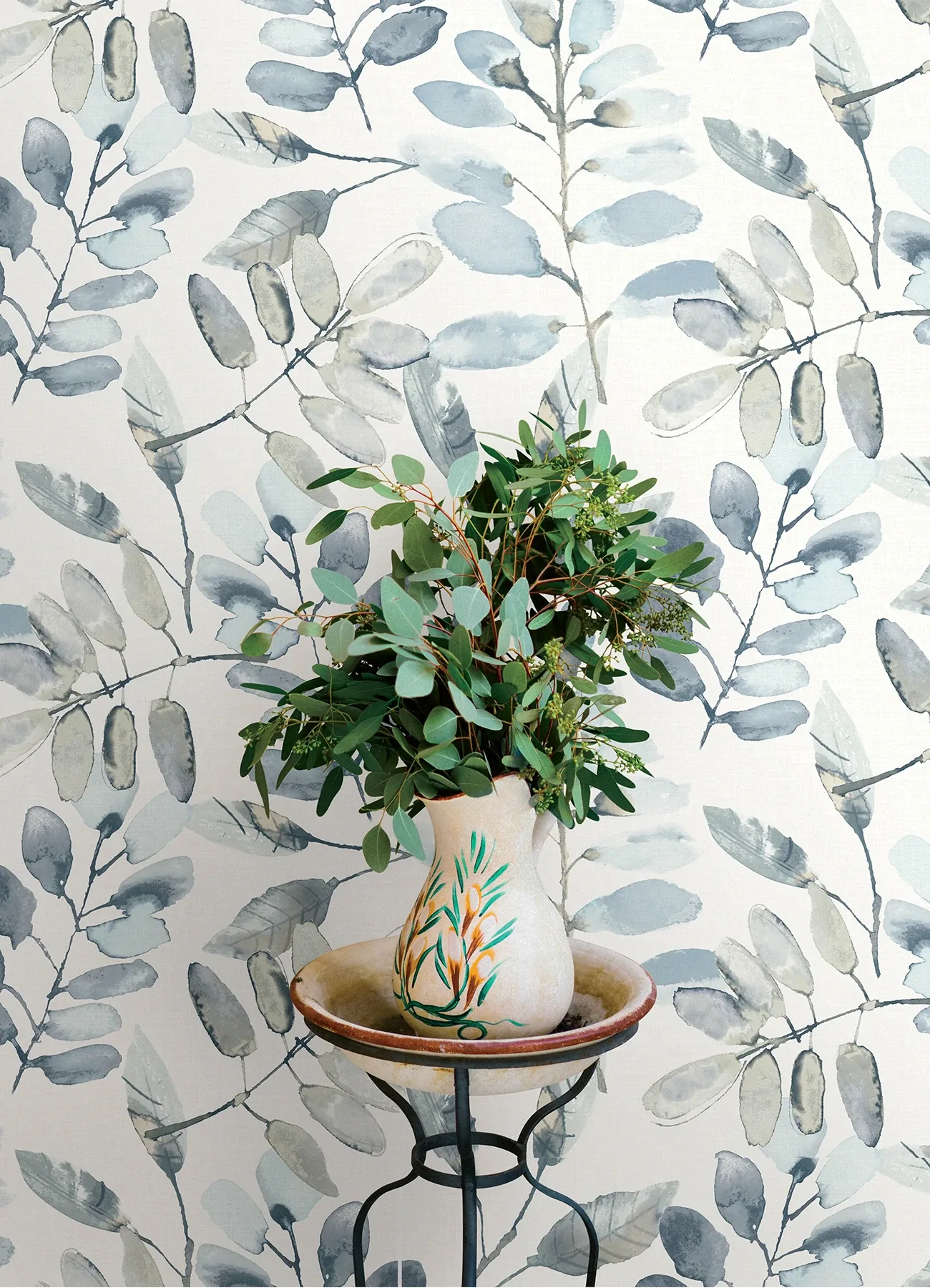 Brewster Home Fashions Pinnate Blue Leaves Wallpaper | Wallpaper Twins Brewster Home Fashions Pinnate Blue Leaves Wallpaper - SKU 4169-13908