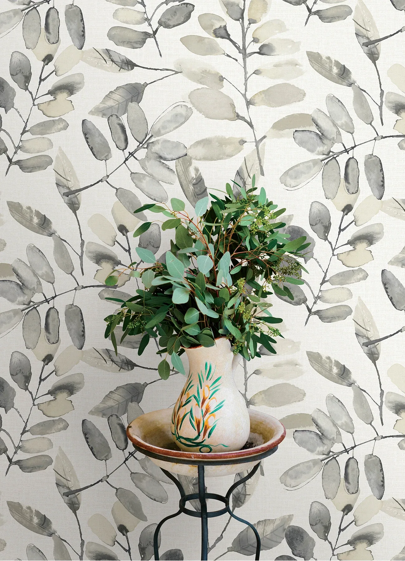 Brewster Home Fashions Pinnate Charcoal Leaves Wallpaper | Wallpaper Twins Brewster Home Fashions Pinnate Charcoal Leaves Wallpaper - SKU 4169-13910