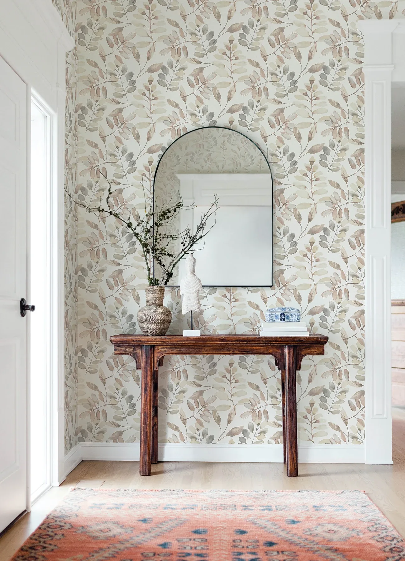 Brewster Home Fashions Pinnate Salmon Leaves Wallpaper - SKU 4169-13912
