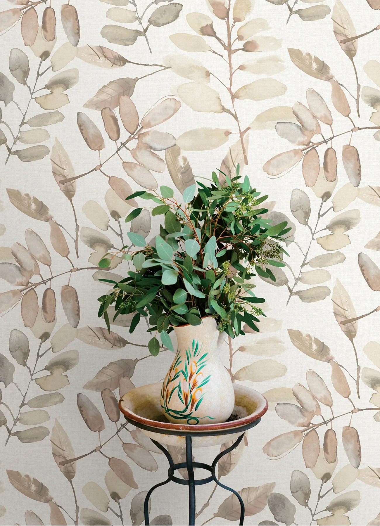 Brewster Home Fashions Pinnate Salmon Leaves Wallpaper | Wallpaper Twins Brewster Home Fashions Pinnate Salmon Leaves Wallpaper - SKU 4169-13912
