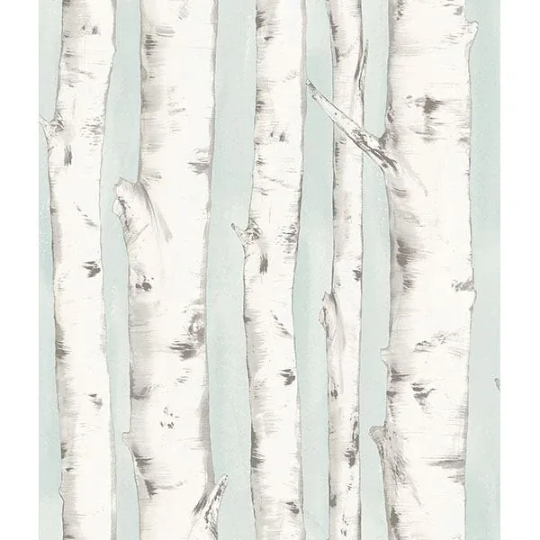 3118-12602 | Pioneer Light Blue Birch Tree Wallpaper