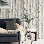 Brewster Home Fashions Pioneer Off White Birch Tree Wallpaper - SKU 3118-12601