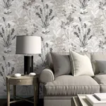 Brewster Home Fashions Pippin Grey Wild Flowers Wallpaper | Wallpaper Twins Brewster Home Fashions Pippin Grey Wild Flowers Wallpaper - SKU 2814-24571