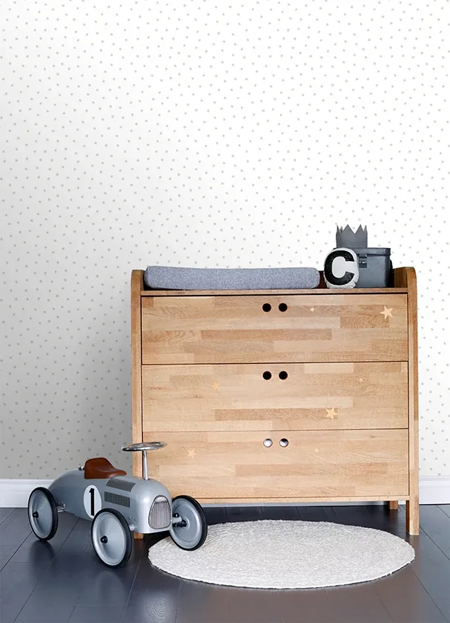 Brewster Home Fashions Pixie Grey Dots Wallpaper | Wallpaper Twins Brewster Home Fashions Pixie Grey Dots Wallpaper - SKU 4060-138935