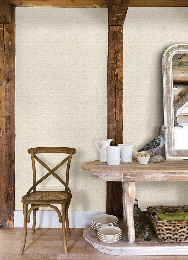 Brewster Home Fashions Plaited Grass Cream Wallpaper - SKU 4142-72650