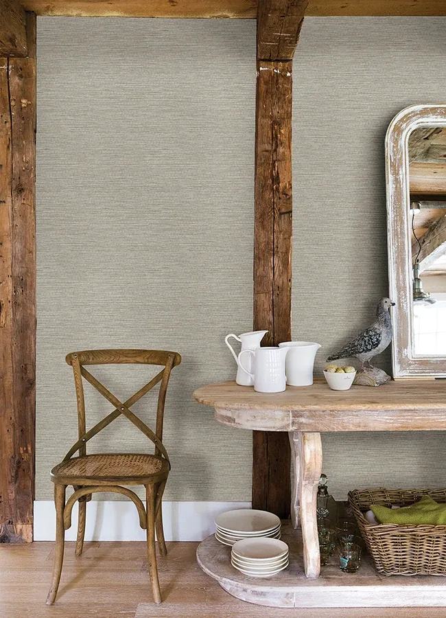 Brewster Home Fashions Plaited Grass Grey Wallpaper - SKU 4142-72654