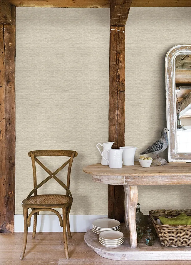 Brewster Home Fashions Plaited Grass Light Grey Wallpaper - SKU 4142-72655