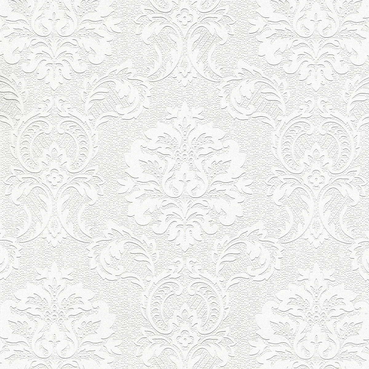 Brewster Home Fashions Plouf White Damask Paintable Wallpaper - SKU 4000-32808