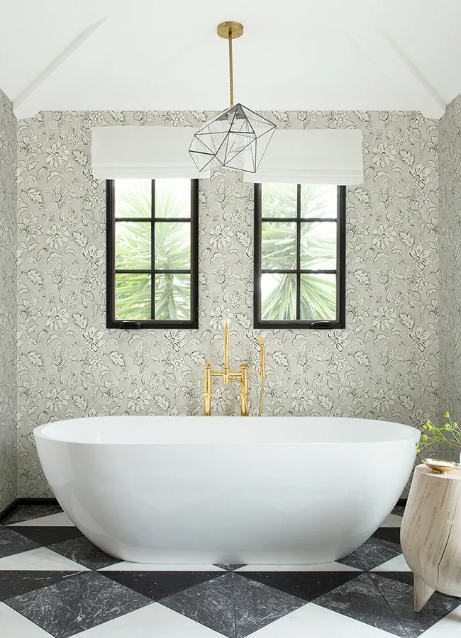 Brewster Home Fashions Plumeria Grey Floral Trail Wallpaper - SKU 4071-71039