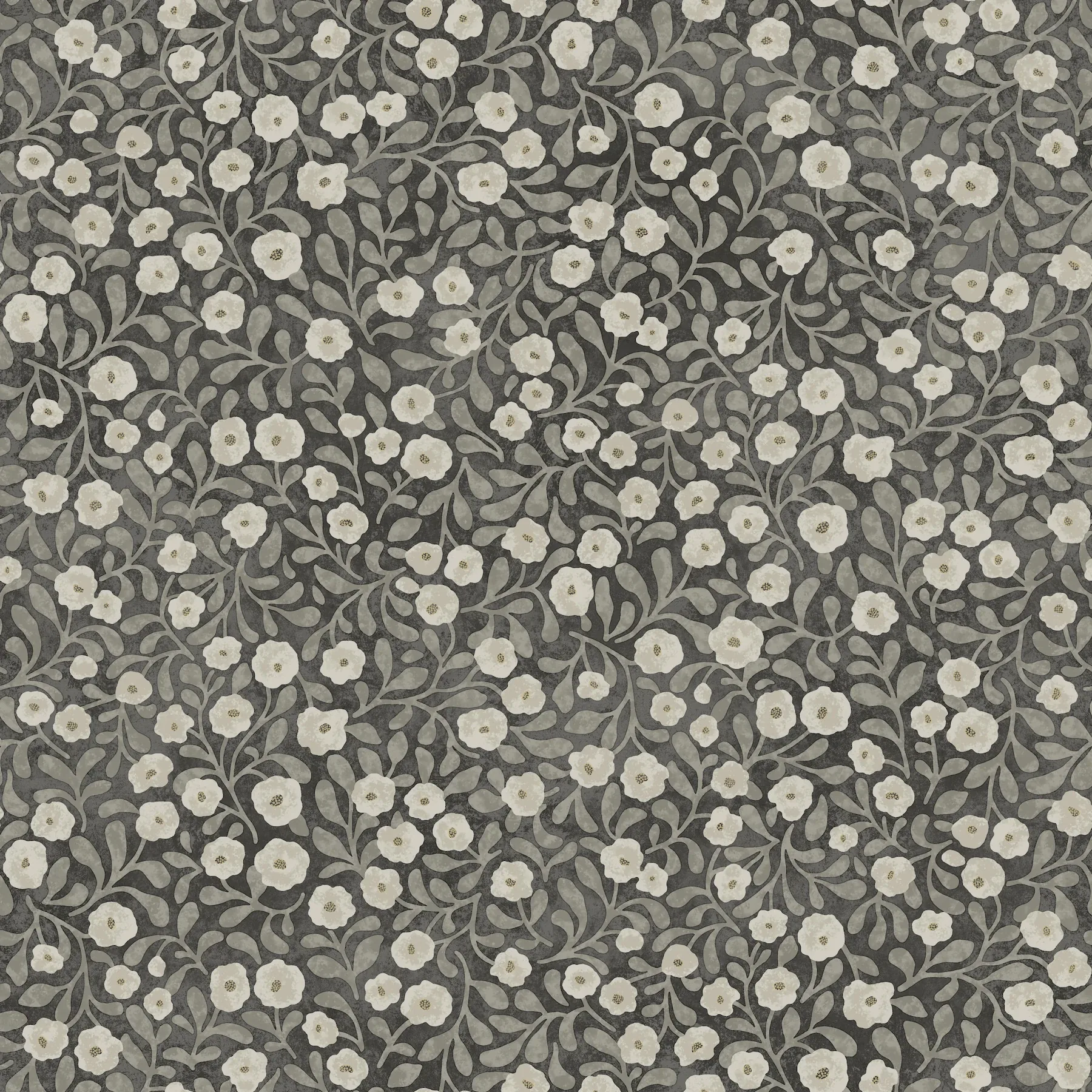 4169-83133 | Poppy Trail Black Floral Wallpaper