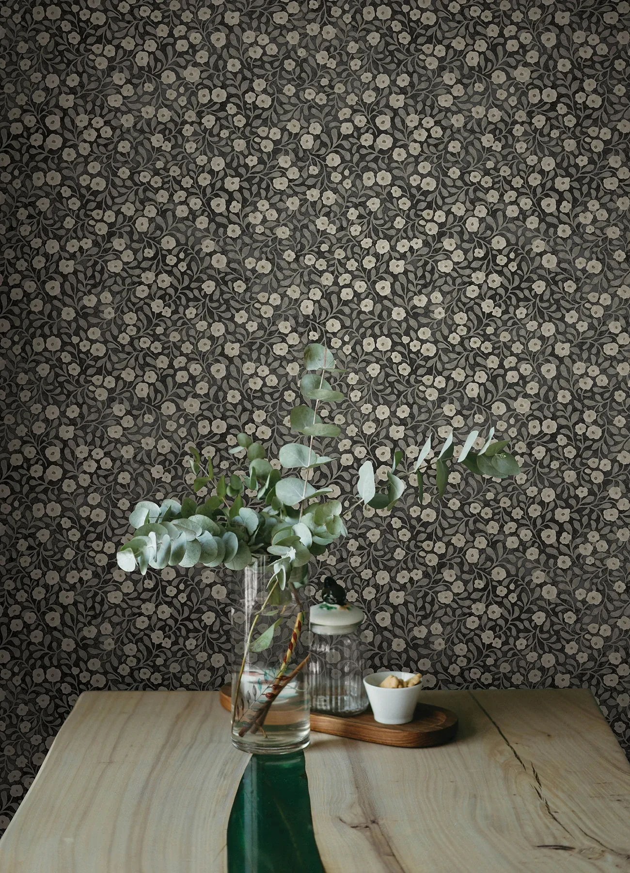 Brewster Home Fashions Poppy Trail Black Floral Wallpaper - SKU 4169-83133