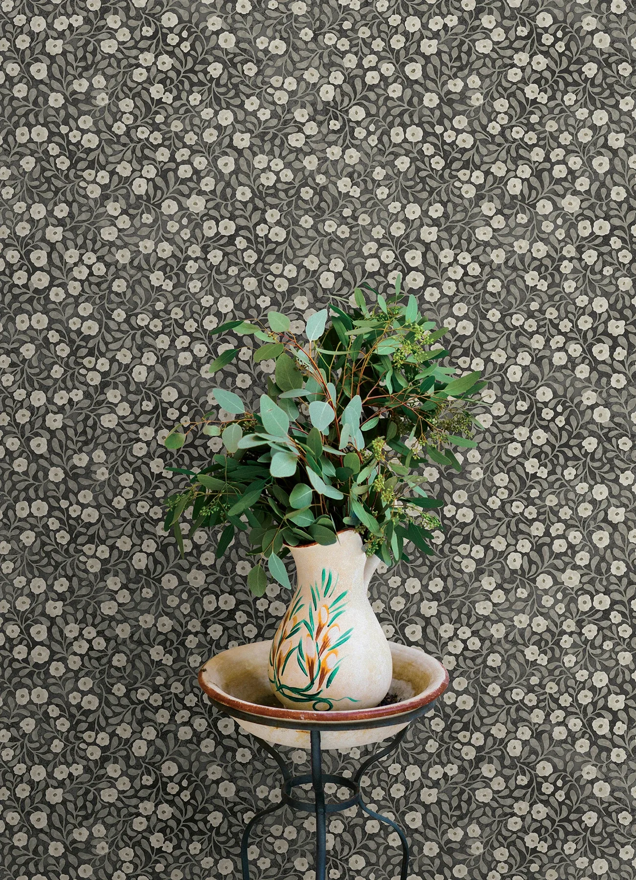 Brewster Home Fashions Poppy Trail Black Floral Wallpaper - SKU 4169-83133