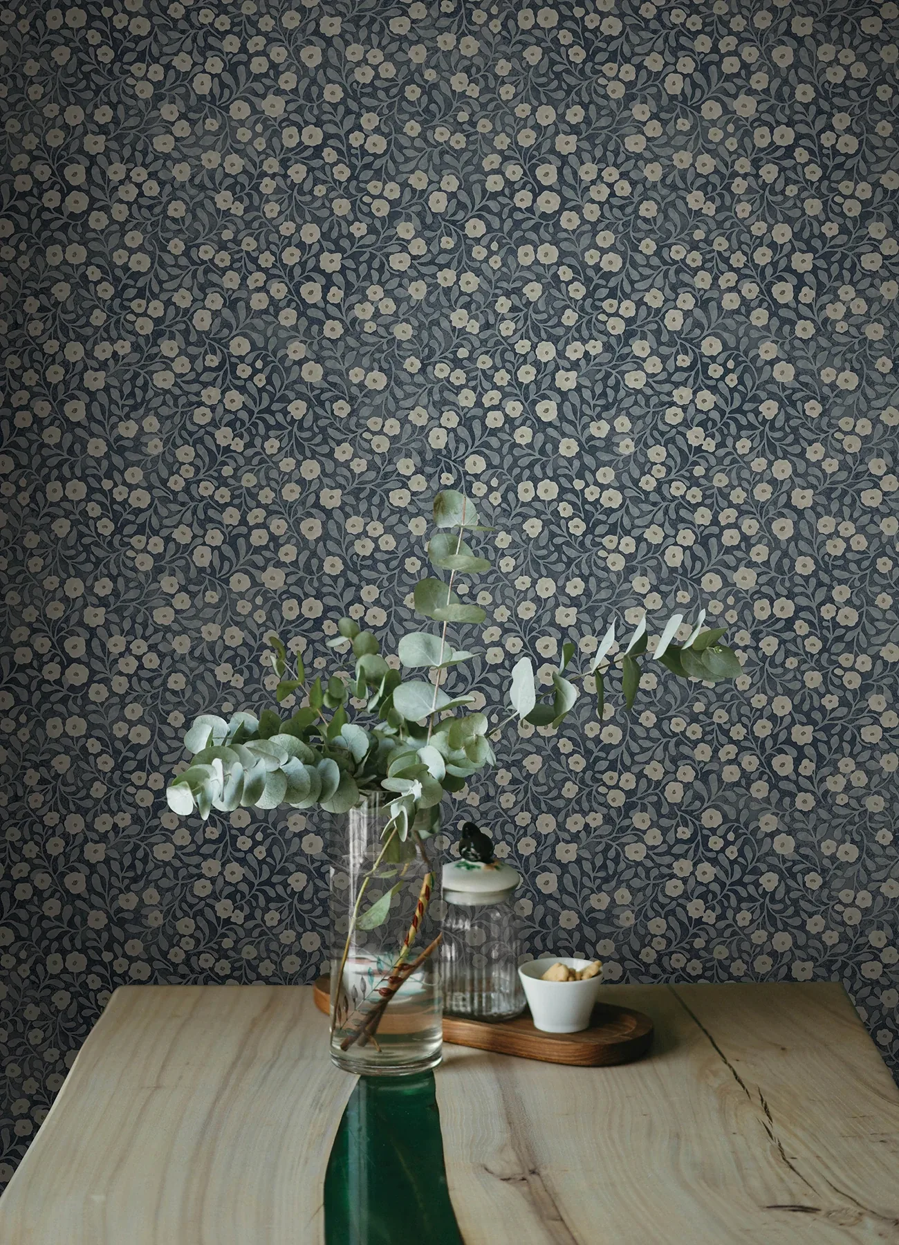 Brewster Home Fashions Poppy Trail Dark Blue Floral Wallpaper - SKU 4169-83135