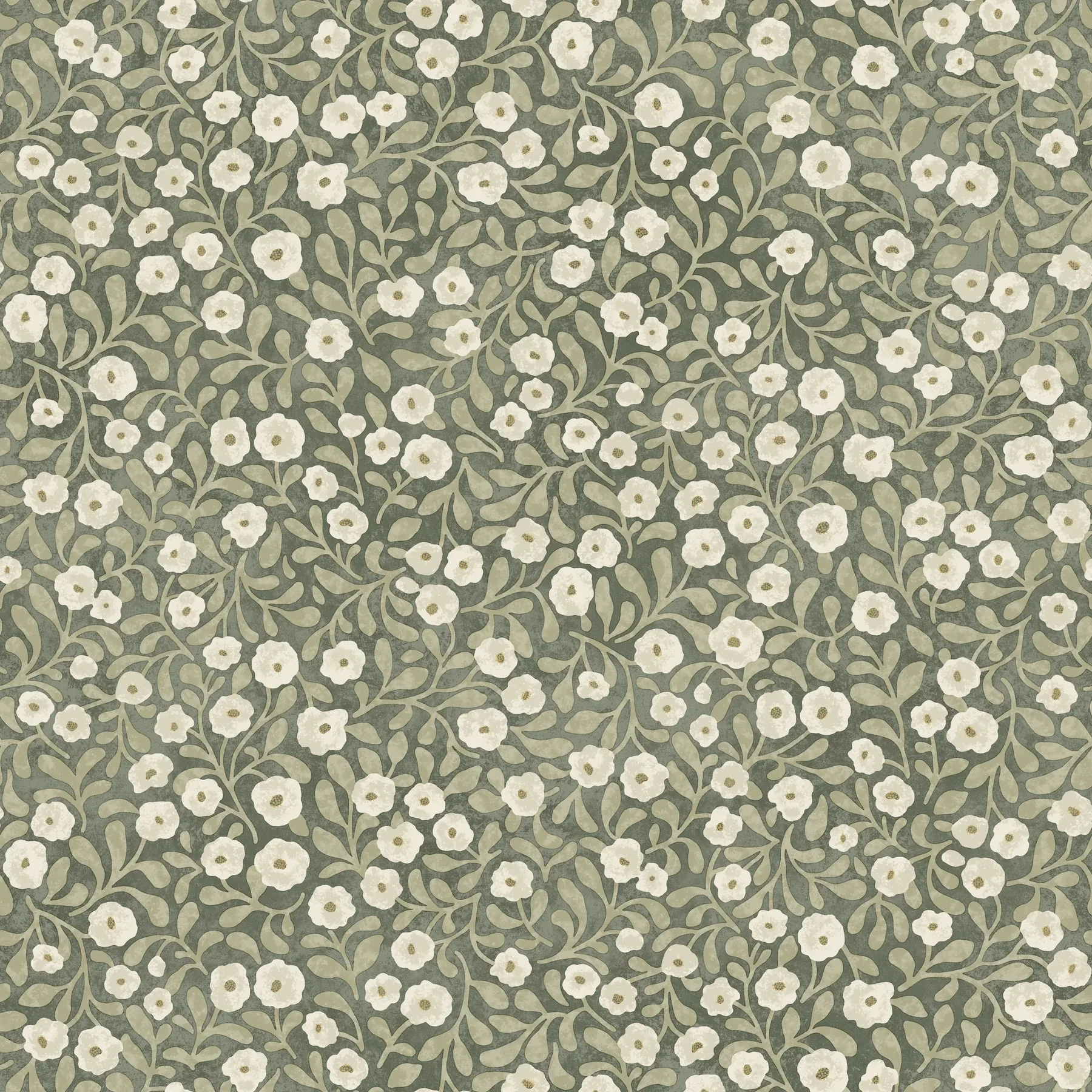 4169-83132 | Poppy Trail Green Floral Wallpaper