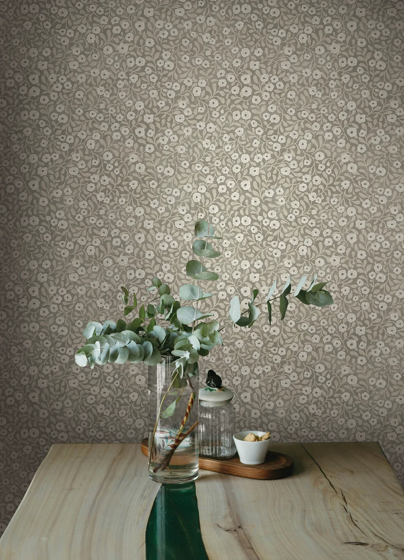 Brewster Home Fashions Poppy Trail Grey Floral Wallpaper - SKU 4169-83131