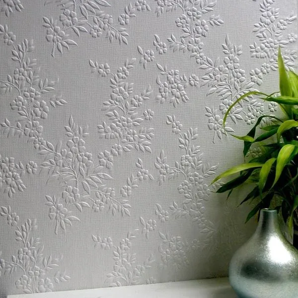 Brewster Home Fashions Portland White Paintable Anaglypta Original Wallpaper - SKU 437-RD341
