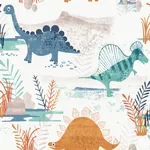 Brewster Home Fashions Prehistoric Dino Orange Whimsical Wallpaper | Wallpaper Twins Brewster Home Fashions Prehistoric Dino Orange Whimsical Wallpaper - SKU 4203-27545