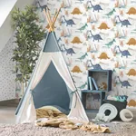 Brewster Home Fashions Prehistoric Dino Orange Whimsical Wallpaper | Wallpaper Twins Brewster Home Fashions Prehistoric Dino Orange Whimsical Wallpaper - SKU 4203-27545