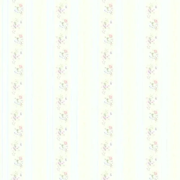 Brewster Home Fashions Princess Light Blue Floral Stripe Wallpaper - SKU 414-56031