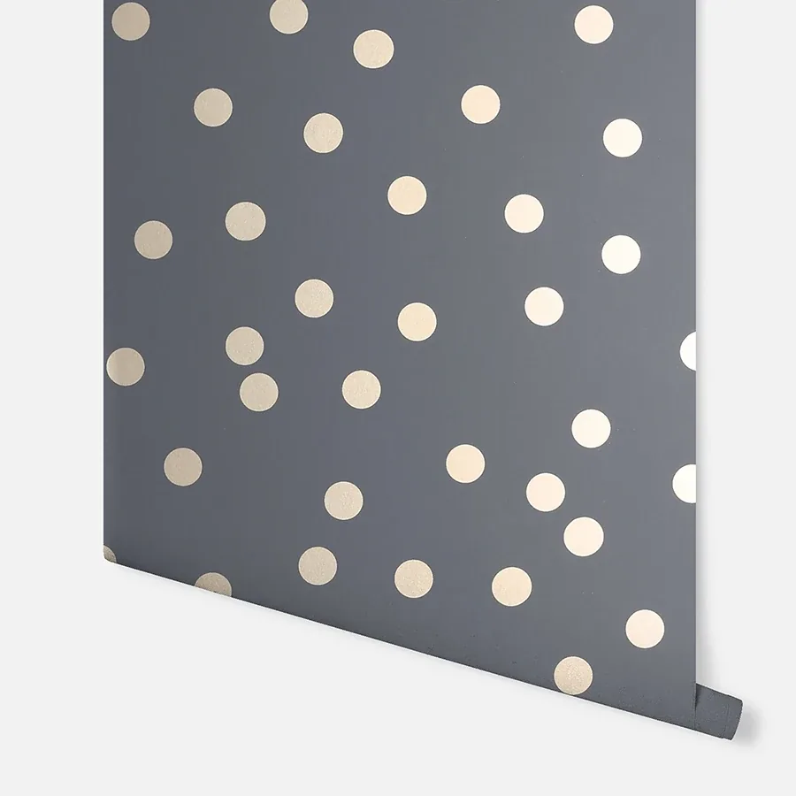 Brewster Home Fashions Priscella Charcoal Polka Dot Wallpaper | Wallpaper Twins Brewster Home Fashions Priscella Charcoal Polka Dot Wallpaper - SKU AH685001