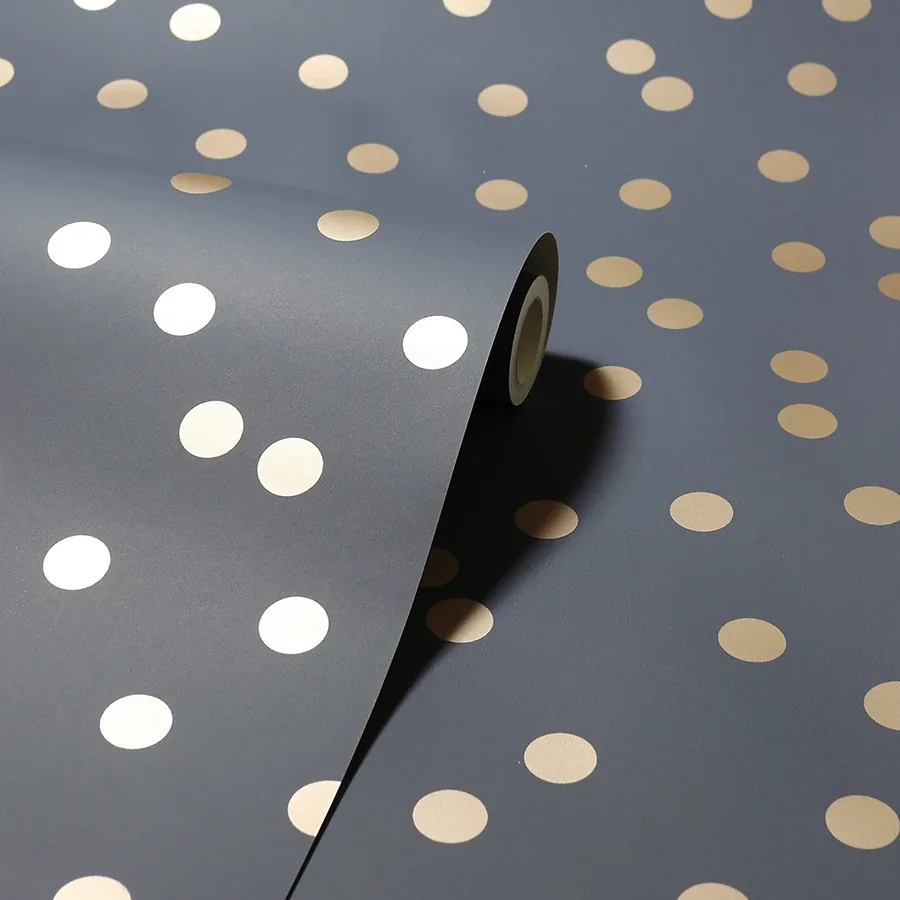 Brewster Home Fashions Priscella Charcoal Polka Dot Wallpaper | Wallpaper Twins Brewster Home Fashions Priscella Charcoal Polka Dot Wallpaper - SKU AH685001