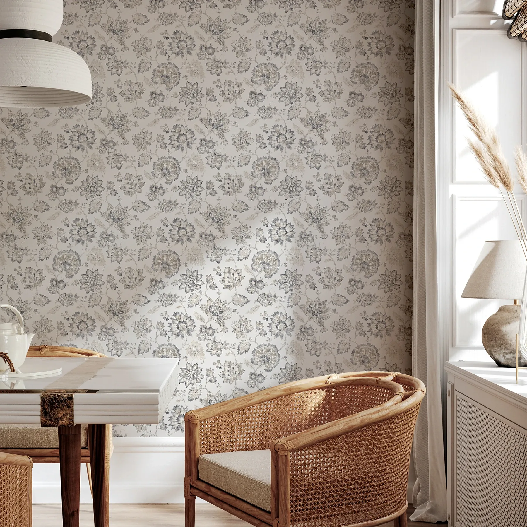 Brewster Home Fashions Prudie Denim Jacobean Trail Wallpaper - SKU AH924707