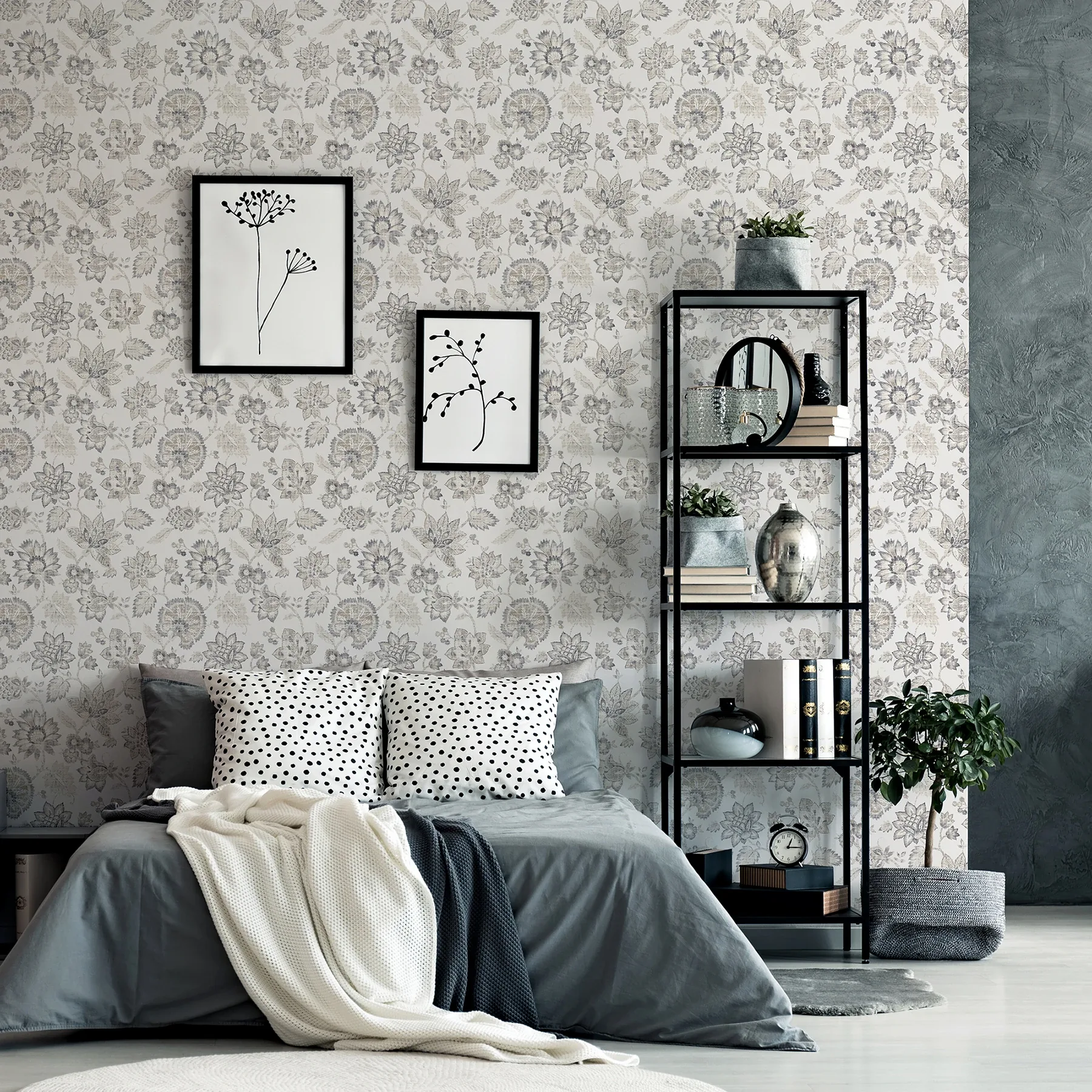Brewster Home Fashions Prudie Denim Jacobean Trail Wallpaper - SKU AH924707