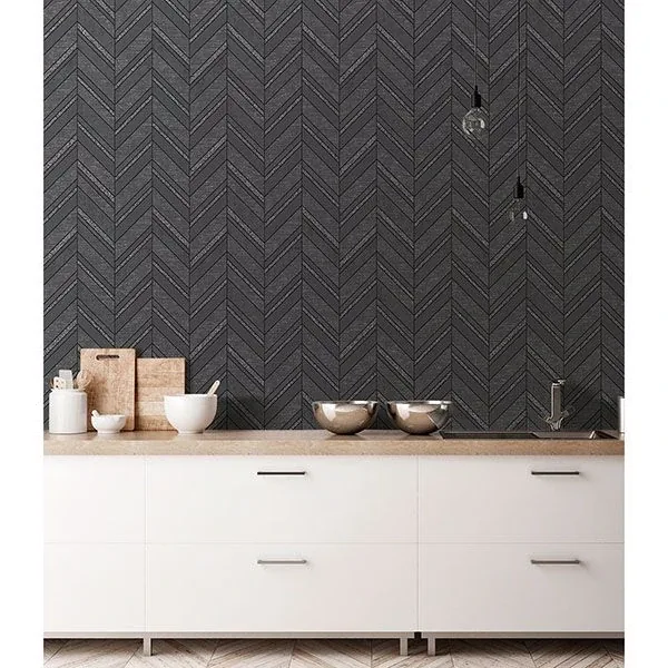 Brewster Home Fashions Punta Mita Charcoal Chevron Wallpaper - SKU 2835-42418