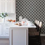 Brewster Home Fashions Quelala Black Ring Ogee Wallpaper - SKU 3122-11000