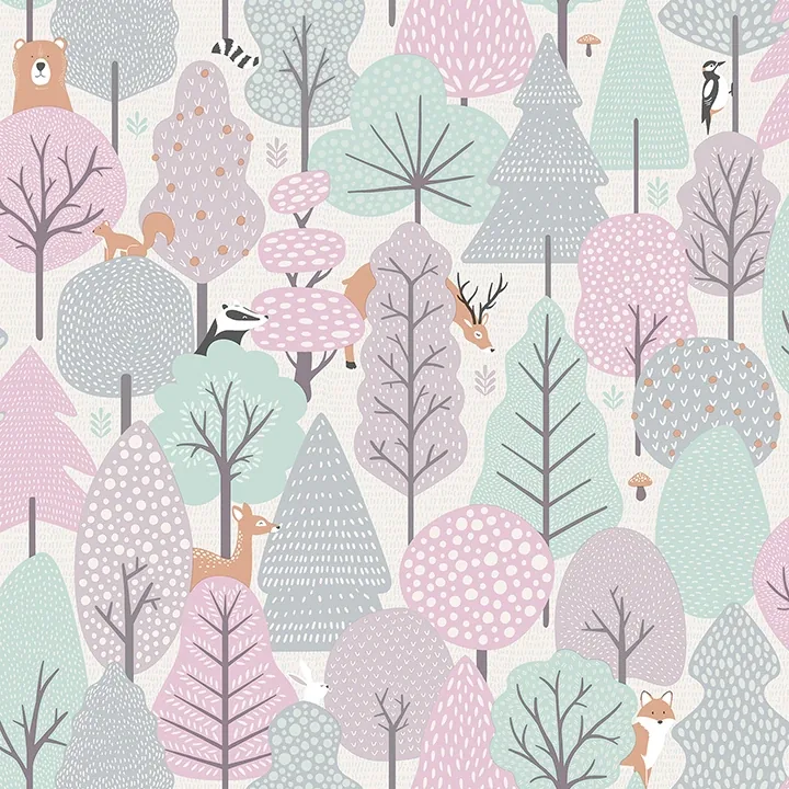 4060-51603 | Quillen Pink Forest Wallpaper